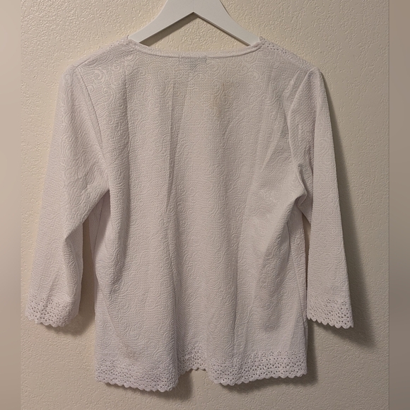Chances R White Textured Blouse - Picture 2 of 4